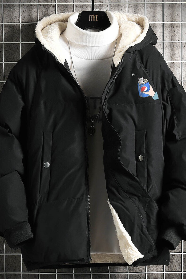加厚加绒连帽衣男大码服男面包服男MY16262-P100网格挂拍,男装棉衣,电商A040A