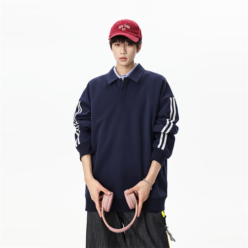 311B-1-8972-P45控89时尚高街套头卫衣拼接宽松休闲百搭上衣,男装卫衣,星座311B-1