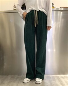 灯芯绒阔腿长裤图片