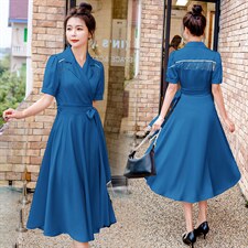 2023年夏季韩版通勤中长款流苏修身连衣裙，女装连衣裙，时尚俏佳人