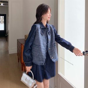 现货-2025年春季新款小香风马甲牛仔两件套203P175K248图片