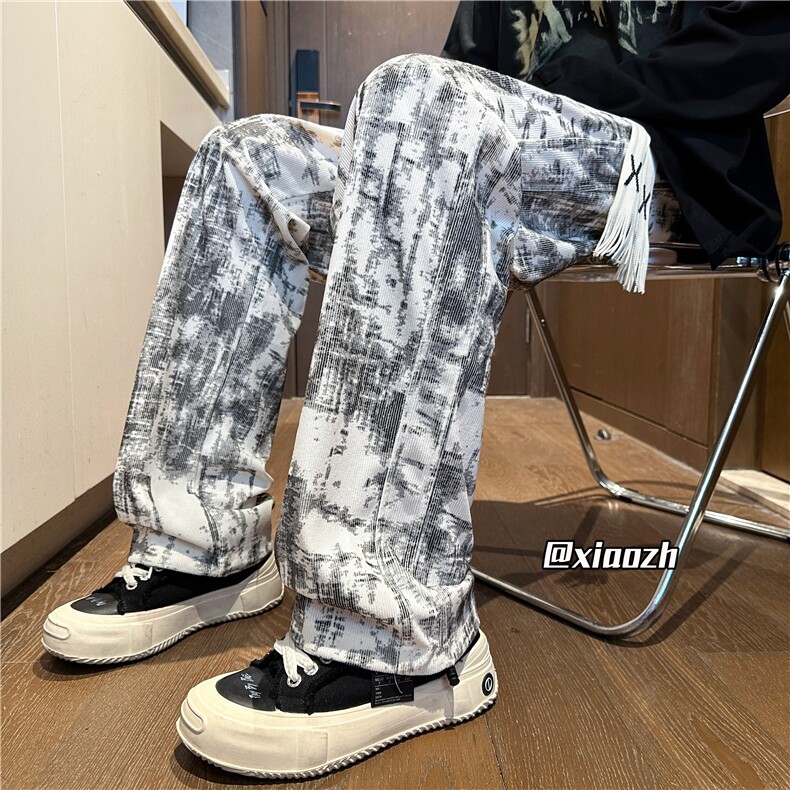 XZ616秋季新款重磅灯芯绒满印破缝休闲长裤TY1077特P30控58,男装休闲裤,星座512A（原616）
