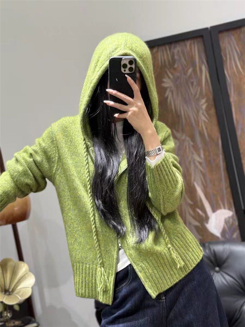 编绳帽衫五色均码胸围115衣长58袖长62,针织衫/毛衣,初婷羊绒