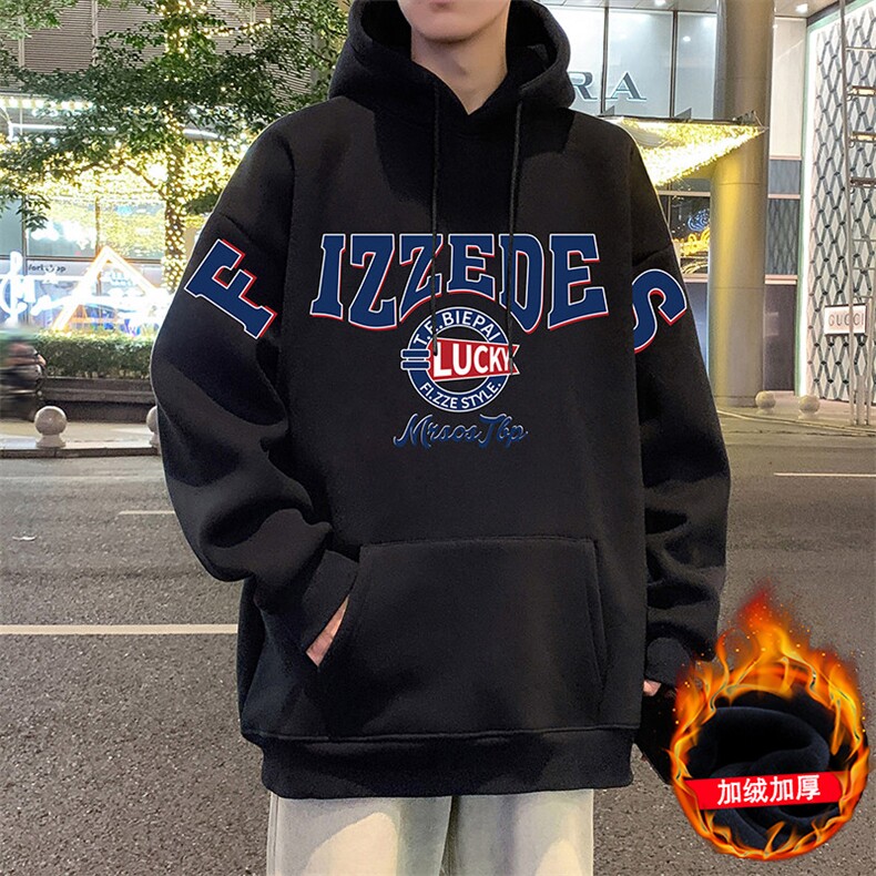 CM106加绒P65新品重磅纯棉连帽卫衣秋冬外套字母印花帽衫,男装卫衣,星座304A-1
