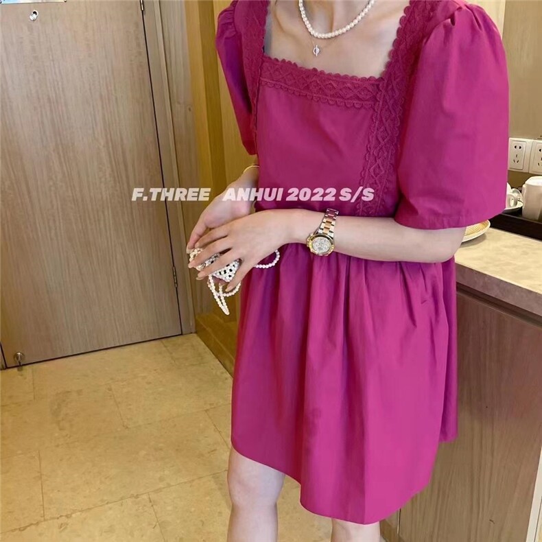 【夏季新款】韩版蕾丝边连衣裙，女装连衣裙，玩美