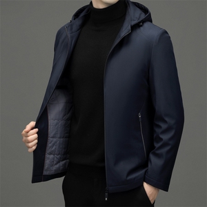 中年男新款冬季加厚棉服爸爸冬装连帽棉衣外套 BL82228-P155图片