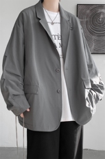 8XL-M特大码西服男加肥加大码机车夹克胖子外套XZ701P105控128，男装西服，电商D206-1