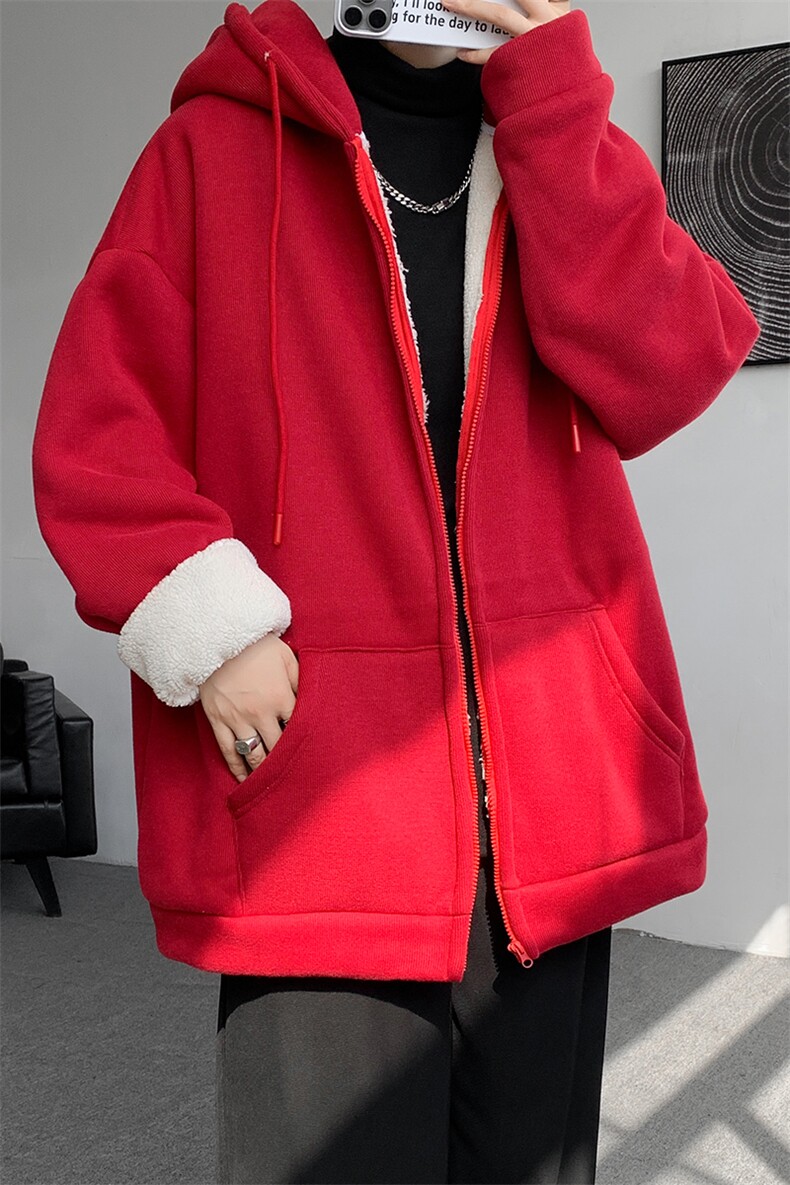 8XL-M高品质！卫衣厚外套男加绒加厚开衫羊羔毛卫衣WY13P68控88,男装卫衣,电商D206-1