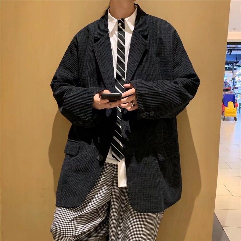 华夫格西装外套男ins潮流痞帅秋季新款J2055P60,男装西服,星座1116-2
