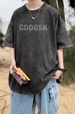 外景水洗夏季重磅情侣宽松落肩短袖T恤男休闲打底体恤DT1400/P35，男装T恤，电商B316