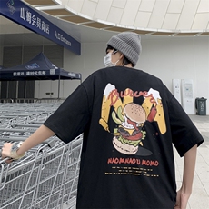 夏季美式街头短袖T恤潮牌宽松网红ins简约印花上衣男T1071-P32，男装T恤，星座512-2