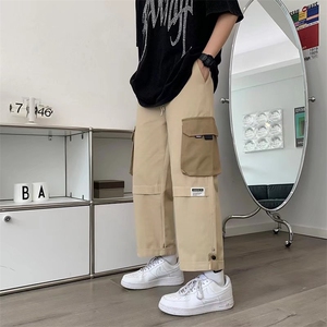 运动裤男韩版潮流ins束脚裤高街百搭情侣阔腿裤大码K642P38图片