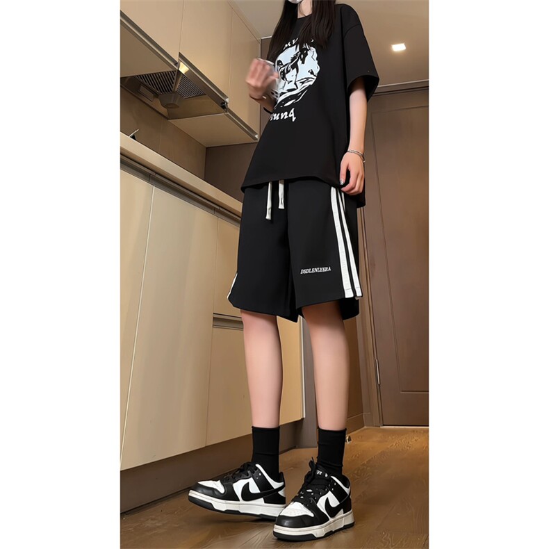运动短裤男款夏季2024新款美式宽松重磅休闲五分裤潮牌篮球中裤子图片