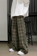 ！冬装加绒加厚格子灯芯绒直筒裤子B221-LK21163-P50加绒P60，男装休闲裤，电商B221