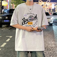 T806宽松短袖T恤男夏季2025新款半袖港风chic潮牌男生体恤衫，男装T恤，星座304A-1
