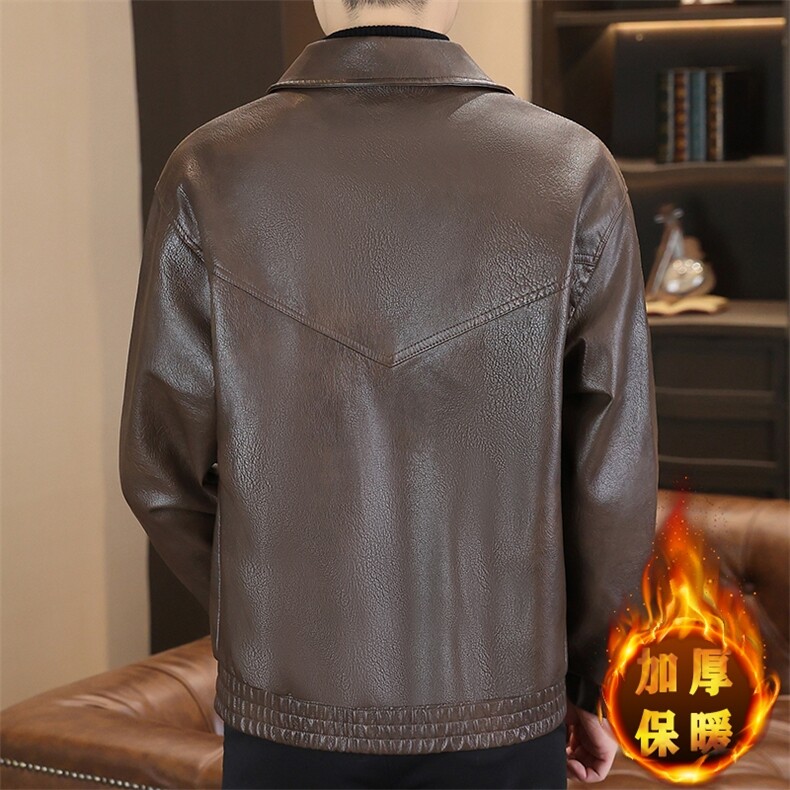 秋冬加绒加厚男士休闲翻领潮流皮衣外套夹克PY16816-P105,男装夹克,星座310B-3