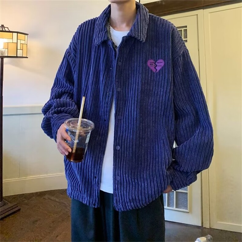 灯芯绒外套男春季ins潮牌美式复古高街宽松刺绣开衫夹克JK948-P70,男装夹克,星座1103-3