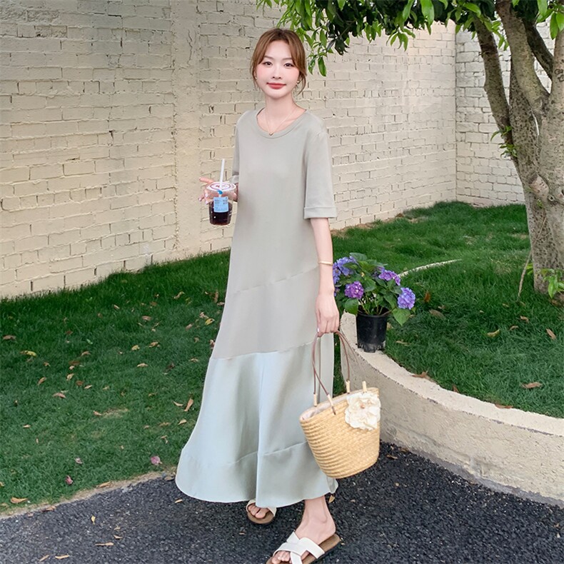 法式轻熟风连衣裙女2025夏季新款气质高级感独特绝美鱼尾拼接长裙,女装连衣裙,2C269