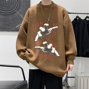 半高领毛衣男大码胖子针织衫毛线衣 M18452-P45 加绒款-P65图片