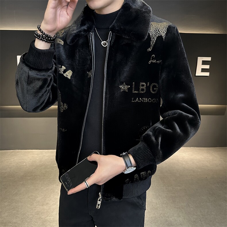 冬男士翻领外套中年商务休闲金貂绒夹克保暖上衣ZX6666-P220,男装夹克,星座1105-3