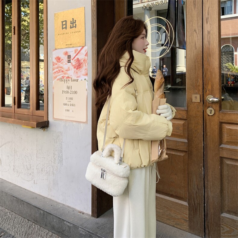 现货新款东大门加厚保暖羽绒服百搭连帽面包服女装外套女,女装羽绒服,网红馆
