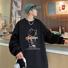 已注册供直播抖音得物品质重磅菠萝格圆领宽松男卫衣W2003P45，男装卫衣，电商C408(原B339-1)