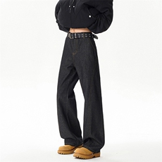 B221美式ins高街设计感修身微喇原色牛仔裤LK25592-特P45控78，男装牛仔裤，电商B221