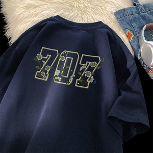 可设48小时发货 支持抖音得物来样二开230克重磅美式短袖t恤MT338图片