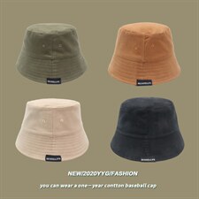 1415新日系遮脸水桶帽韩版简约字母布标渔夫帽显脸小双面盆帽，帽子，星座510A-2