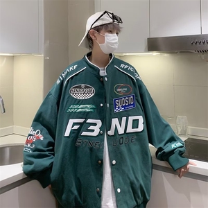 赛车服外套男秋季潮牌青年学生运动夹克帅气高街机车上衣W48-p60图片