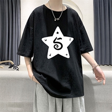 YT26368-P30亚麻短袖t恤男大码五分袖男宽松七分袖大皂风模特，男装T恤，电商A040