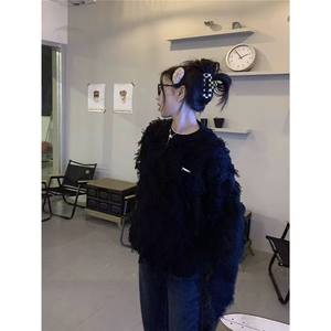 百搭ins流苏毛衣金属标潮流原宿文艺慵懒时尚日系流行气质新款图片