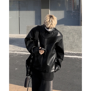 JK07-P108 春秋高街PU皮夹克男女休闲外套潮流上衣图片