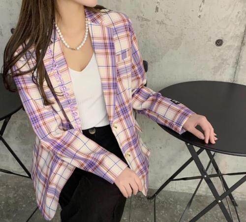 格子西装，女装西装，浪漫E点