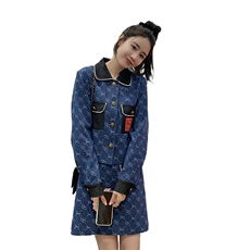 2023秋装新款牛仔套裙两件套B191-1155-P155-K208，女装套装/套裙，浙宝210（原浙宝191）