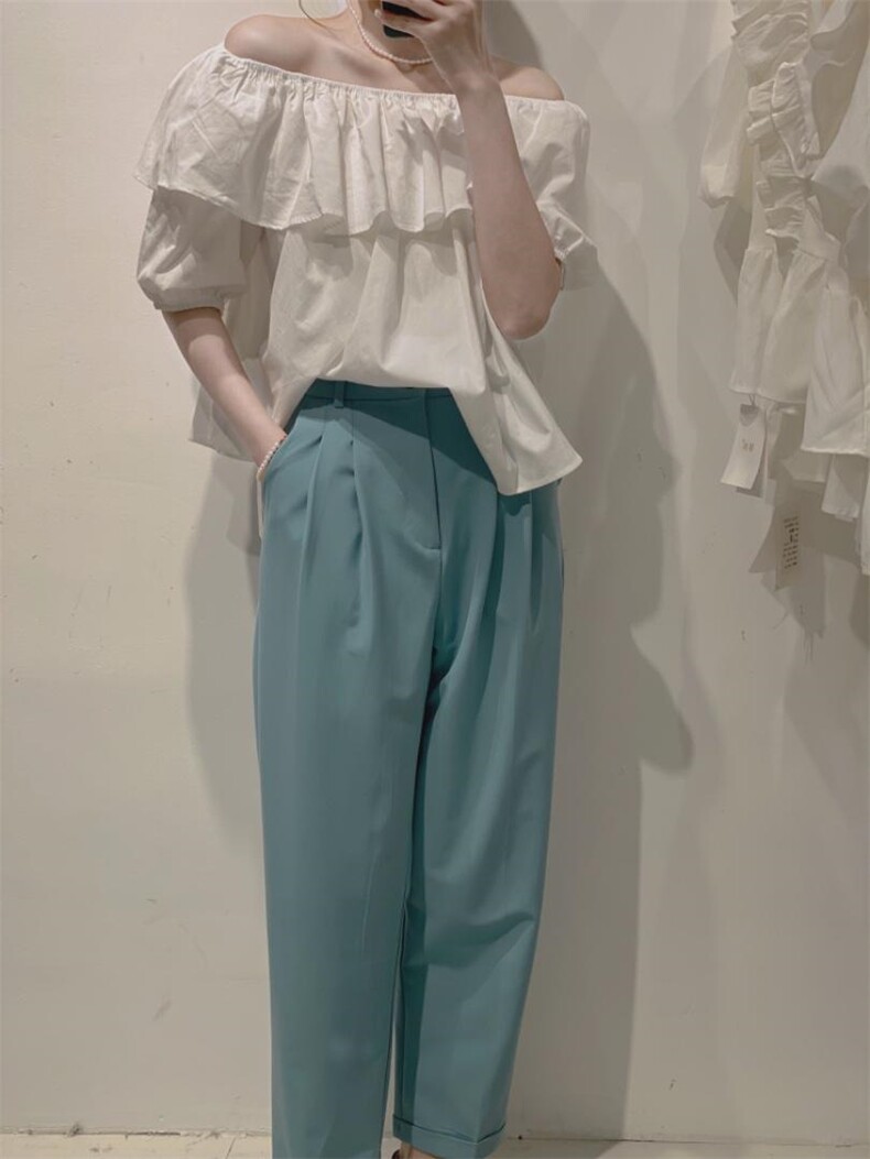 卷边直筒裤，其它，驿谷