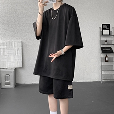 8XL-M青少年扎染短袖t恤休闲运动套装男生夏季宽松大码TZ38001P55，男装T恤，电商B312