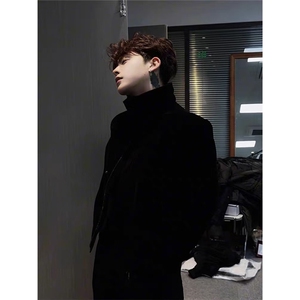 网图 序77鹿皮绒加厚立领兔毛保暖棉服JK1073/P85图片