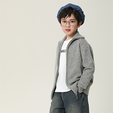 2024秋季新款长袖短款儿童开衫男女通用，童装外套，魁星羊绒