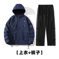 秋季冲锋衣套装男户外男士休闲裤一套潮流防水A266-TZJK8019-P95，男装夹克，电商A266