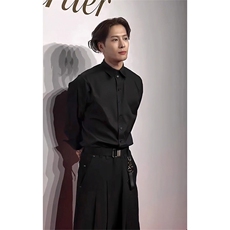 抖音得物二开高品质秋冬中性风冰丝休闲长袖衬衣垂感宽松上衣W88，男装衬衫，电商A486