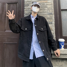 秋季ins潮牌百搭翻领上衣牛仔外套男复古工装休闲夹克W7819-P55，男装夹克，星座512-4