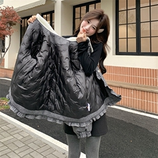 冬款白鸭绒内胆钩花领复古毛织羽绒服2C239-H39-P235-K358，女装羽绒服，2C239