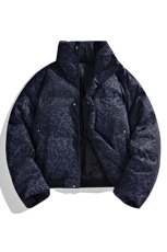 棉服立领面包服豹纹高街冬装复古男女棉衣外套做旧HZ8820-P88，男装棉衣，星座610B-1