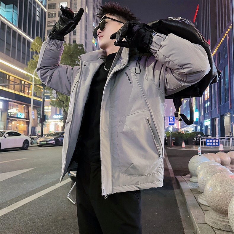 AY135/P145控185冬季社会小伙美式连帽字母重磅简约棉衣男黑首,男装棉衣,星座305B-1