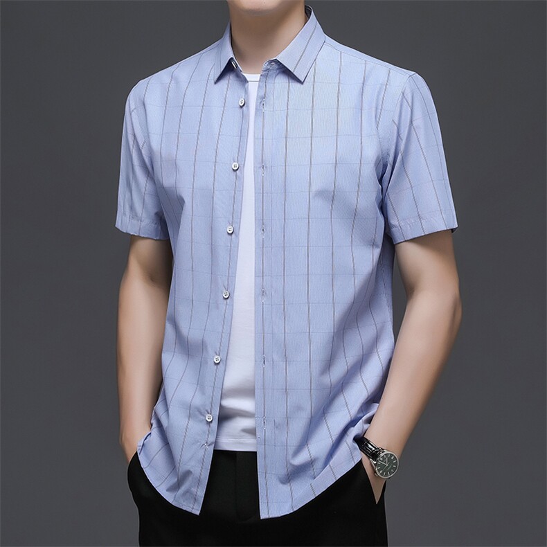 AD22100钱塘2020-3夏季男士精品格子短袖衬衫P60,男装衬衫,钱塘207-3