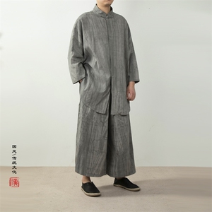 风男装立领廓形新中式男士衬衫C208P85图片