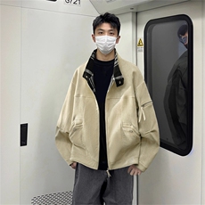 得物二开美式高街复古立领夹克休闲百搭情侣痞帅外套JK1207-P88，男装夹克，星座1103-3
