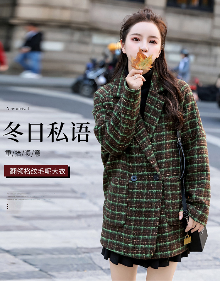 F0101 1590K ÁO KHOÁC NỮ SANTDN KẺ CARO MÙA XUÂN THU ĐÔNG KẺ CARO KÍN CỔ THỜI TRANG NỮ G04 SẢN PHẨM MỚI