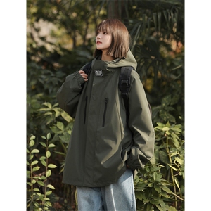 春季新款美式山系休闲纯色冲锋衣情侣潮流夹克外套JK7812-特P80图片